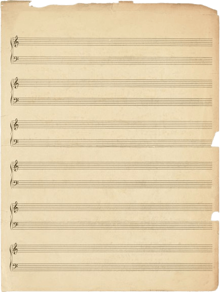 A page of blank sheet music paper.
