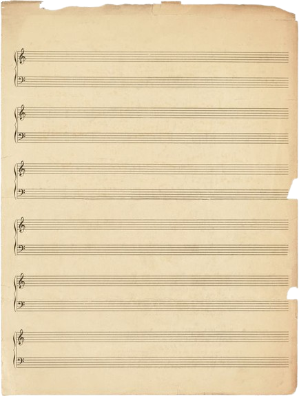 A page of blank sheet music paper.