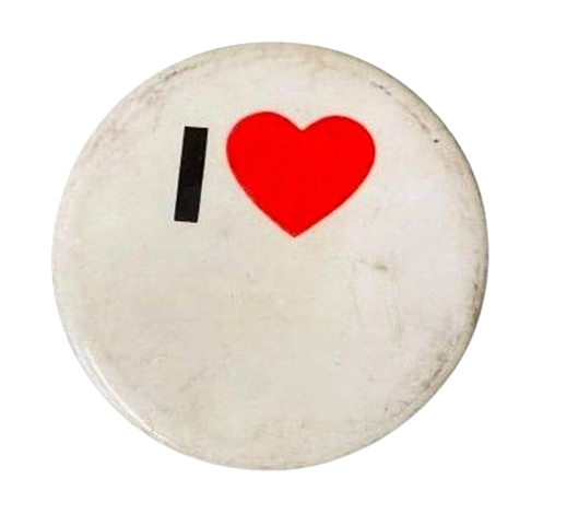 A pinback button that reads 'I heart buttons'