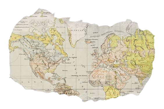 A piece of torn map paper