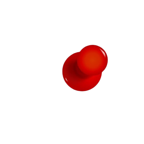 A red pushpin.