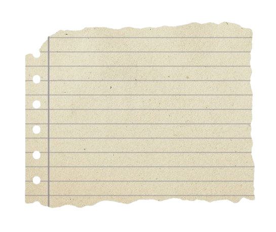 A torn piece of lined notebook paper.